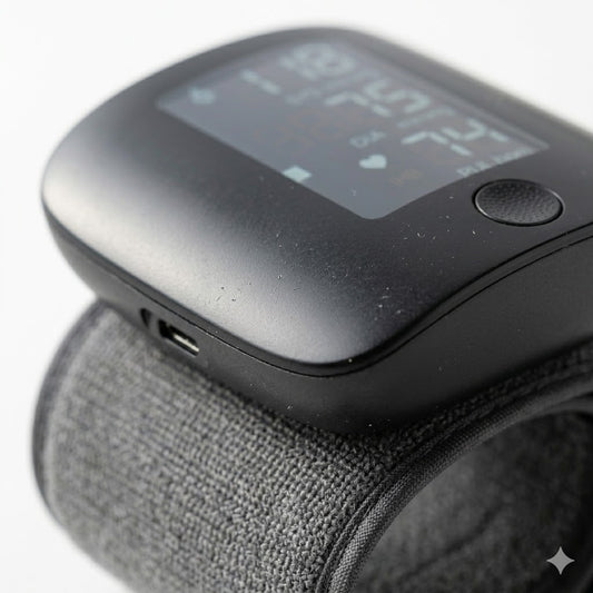 Digital Wrist Blood Pressure Cuff: Easy-to-Read LED Display &amp; Voice Support | Rechargeable Home Monitor with Storage Case
